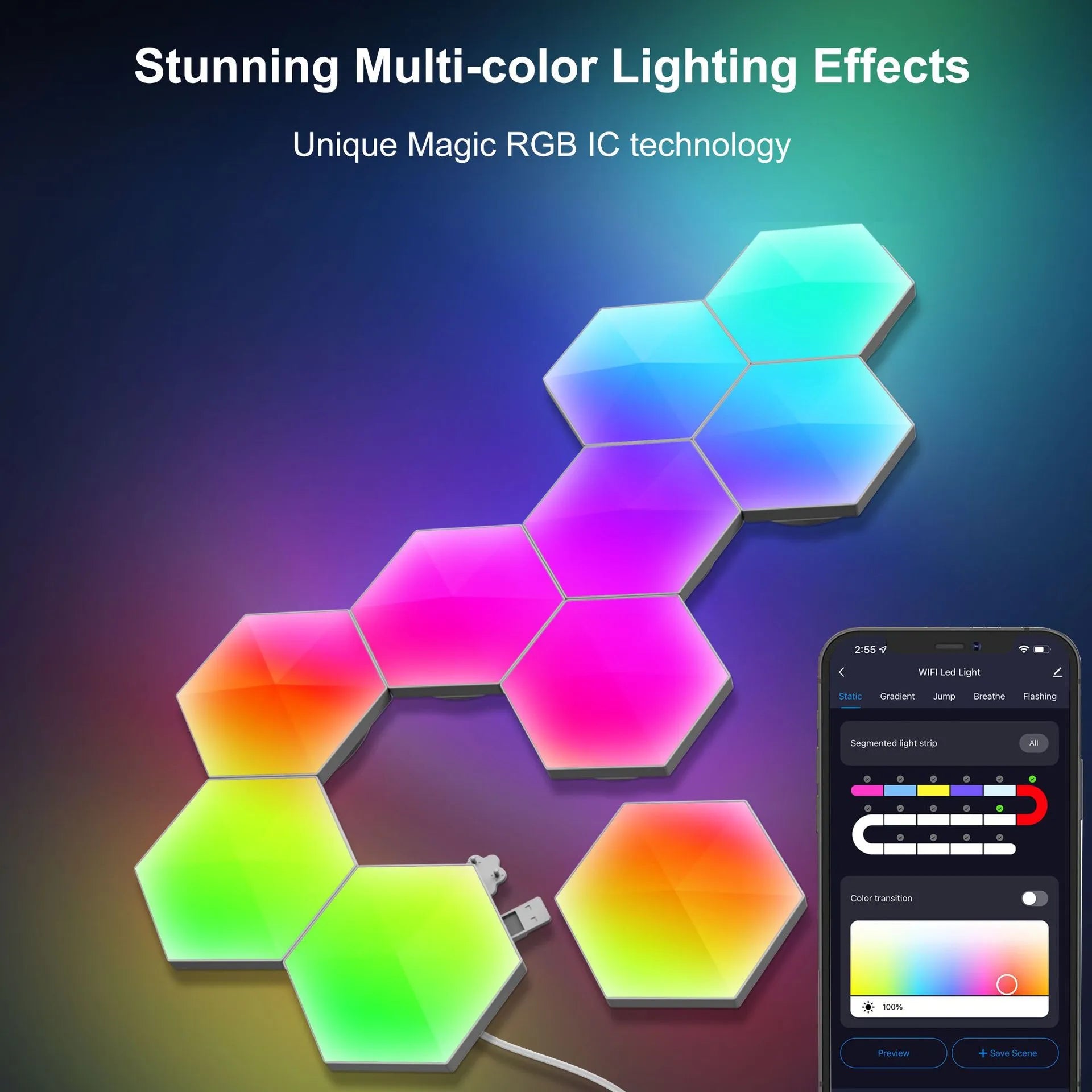 HexaGlow RGB Smart Wall Panels